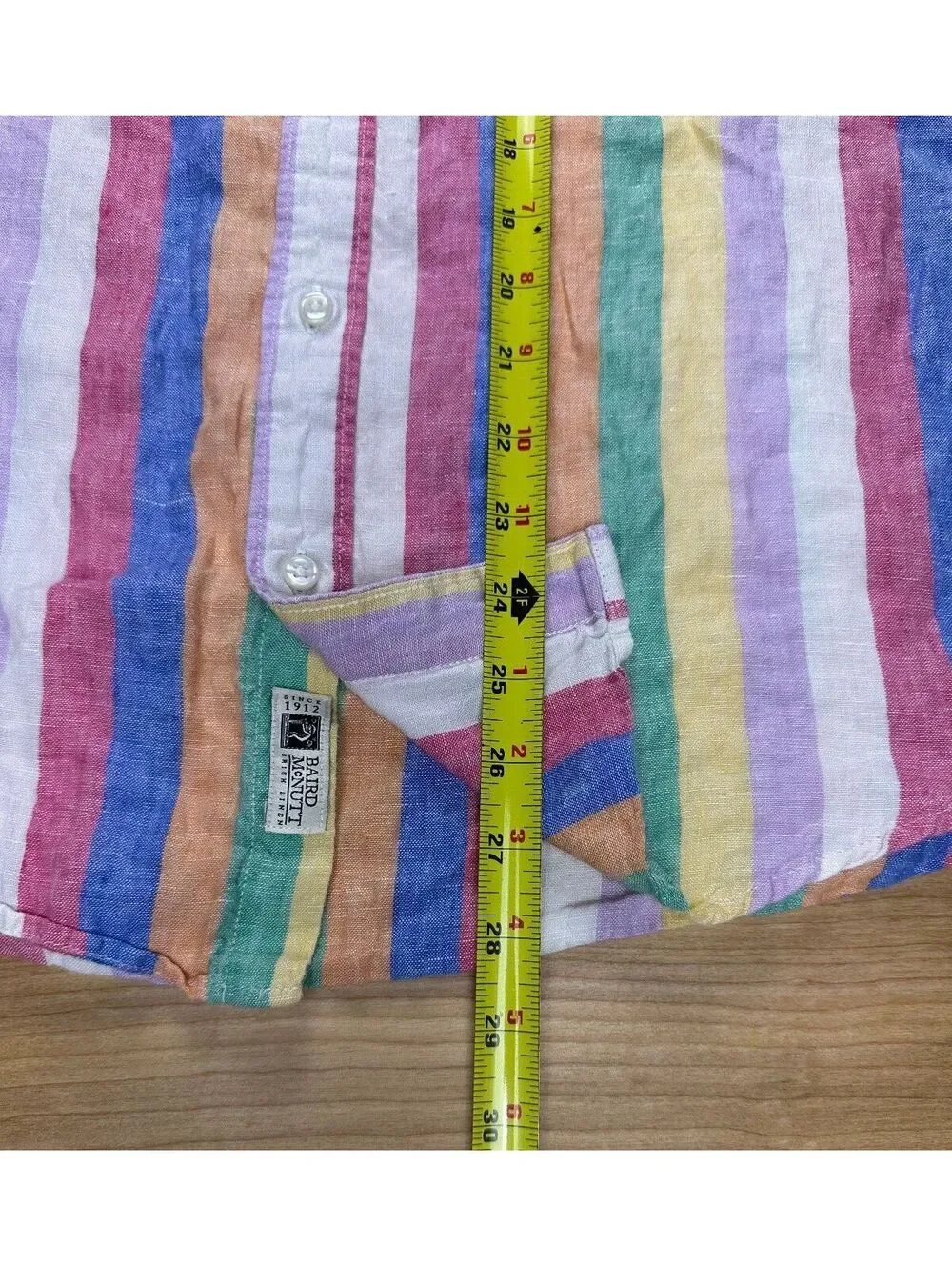 Jcrew Baird Mcnutt Linen button up shirt large made india striped colorful slim